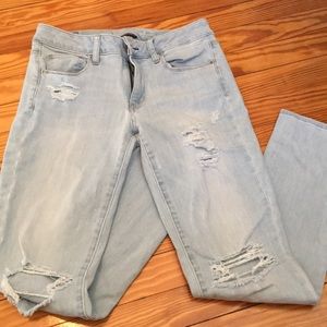 American eagle skinny super stretch light wash